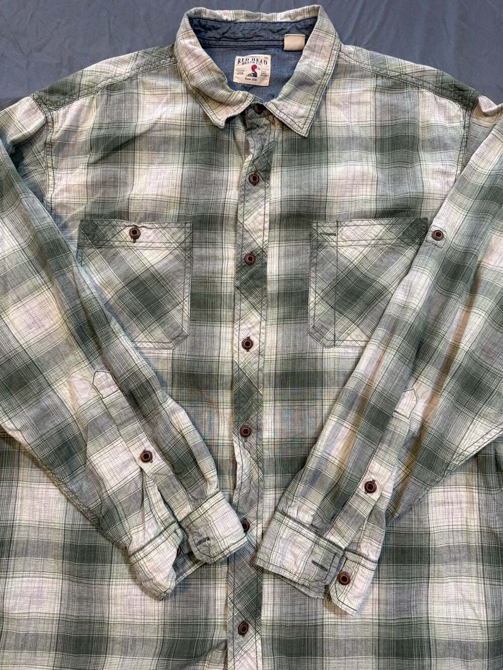 RedHead Brand Co. Men's Long Sleeve Button Down Plaid Shirt